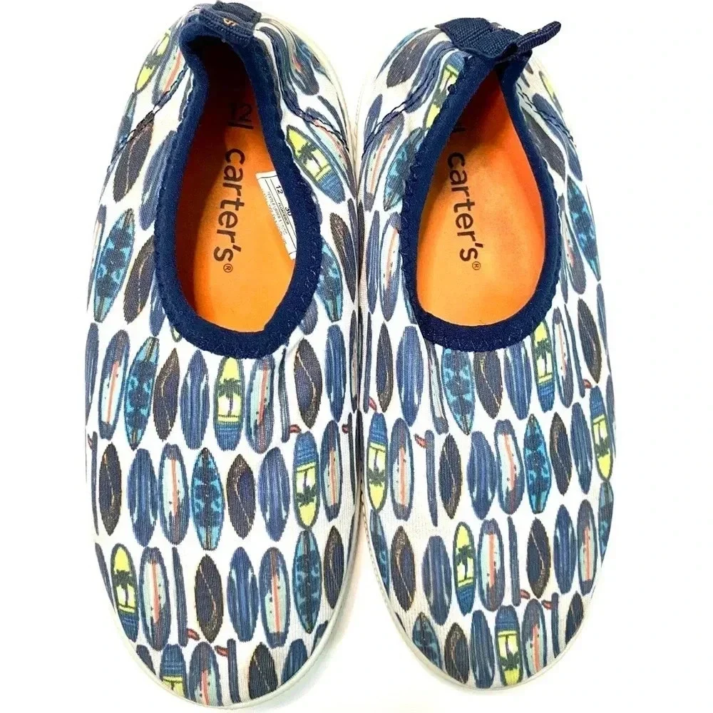 Carter’s Toddler Size 12 Surfboard Print Water Shoes Unisex Blue